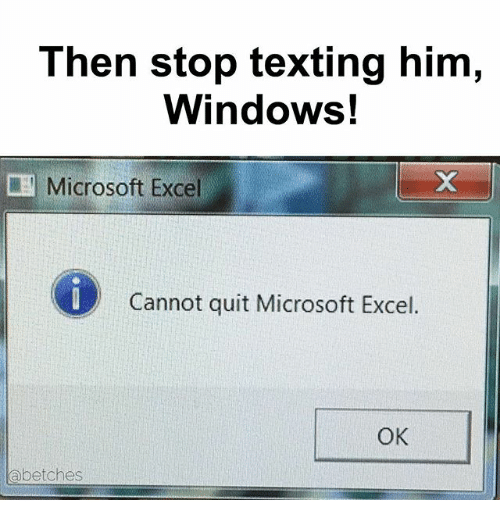 Cannot Quit Microsoft Excel